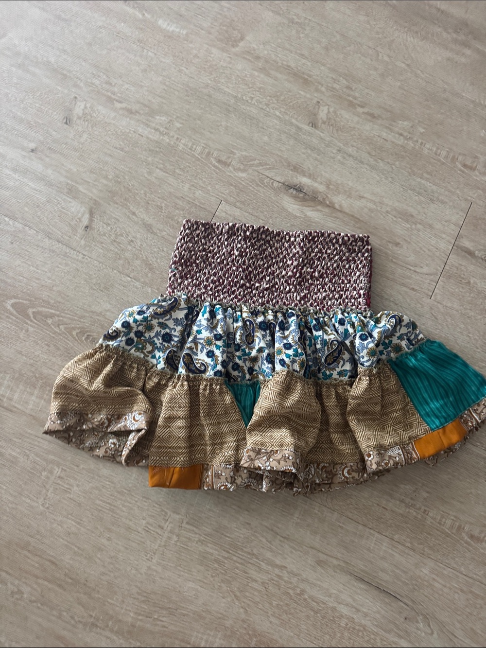 Hippie handmade mini skirt